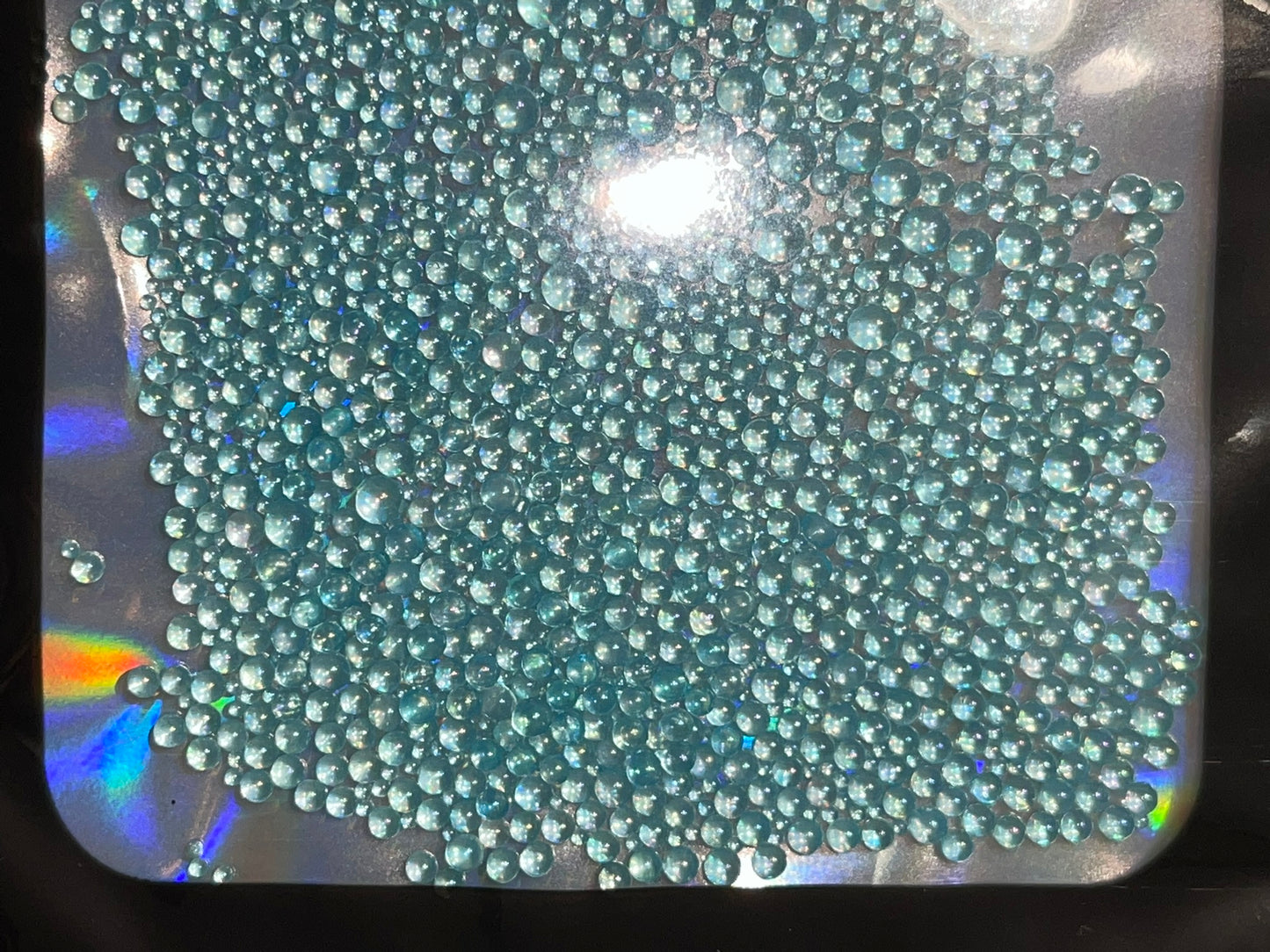 Teal GLAM Micro Pearls (Iridescent Finish)