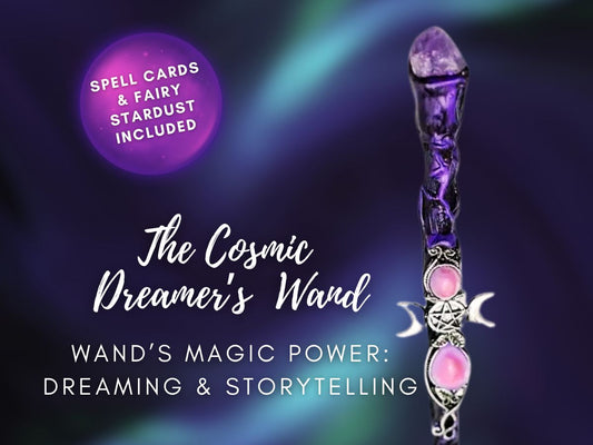 The Cosmic Dreamer’s Wand - Enchanting Fairie Wand with Moons & Star