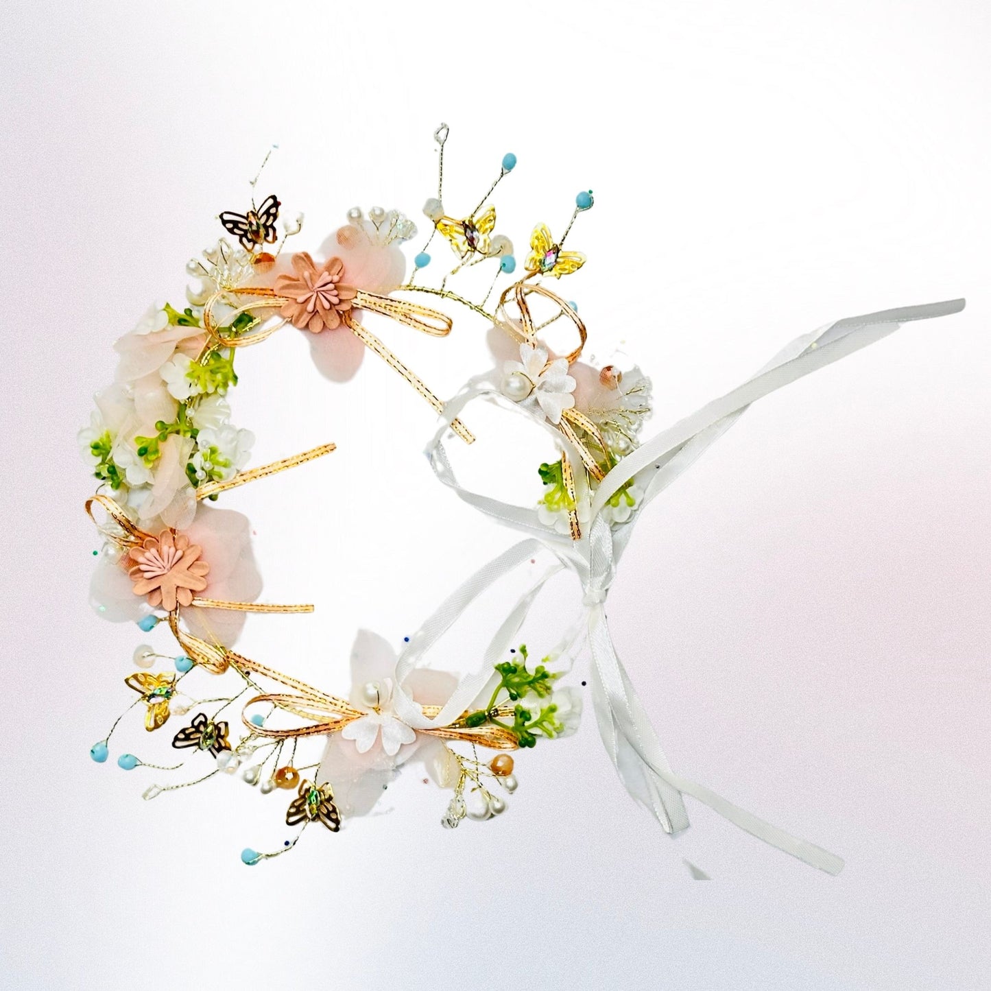 Peach Flowered Fairy Tiara