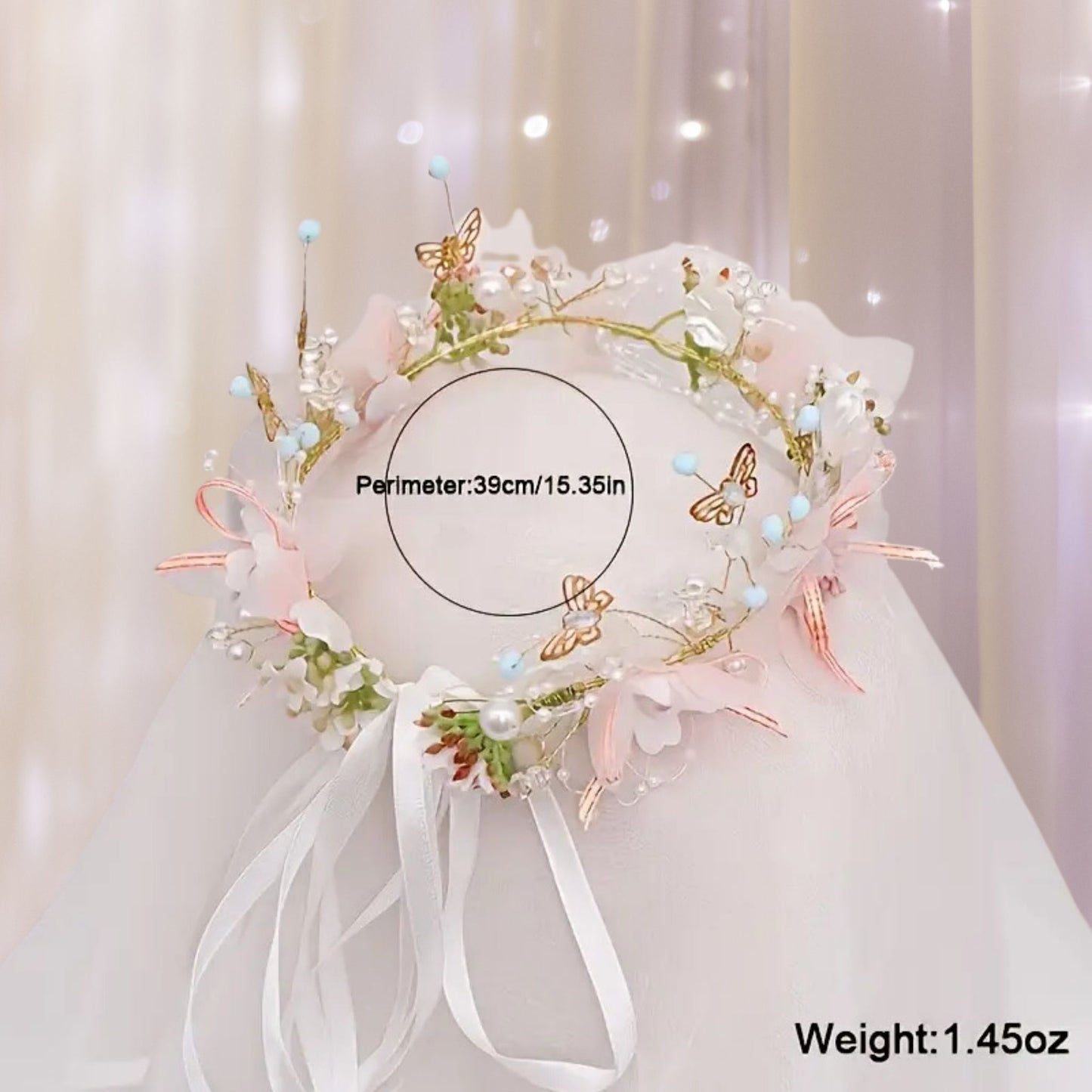 Peach Flowered Fairy Tiara