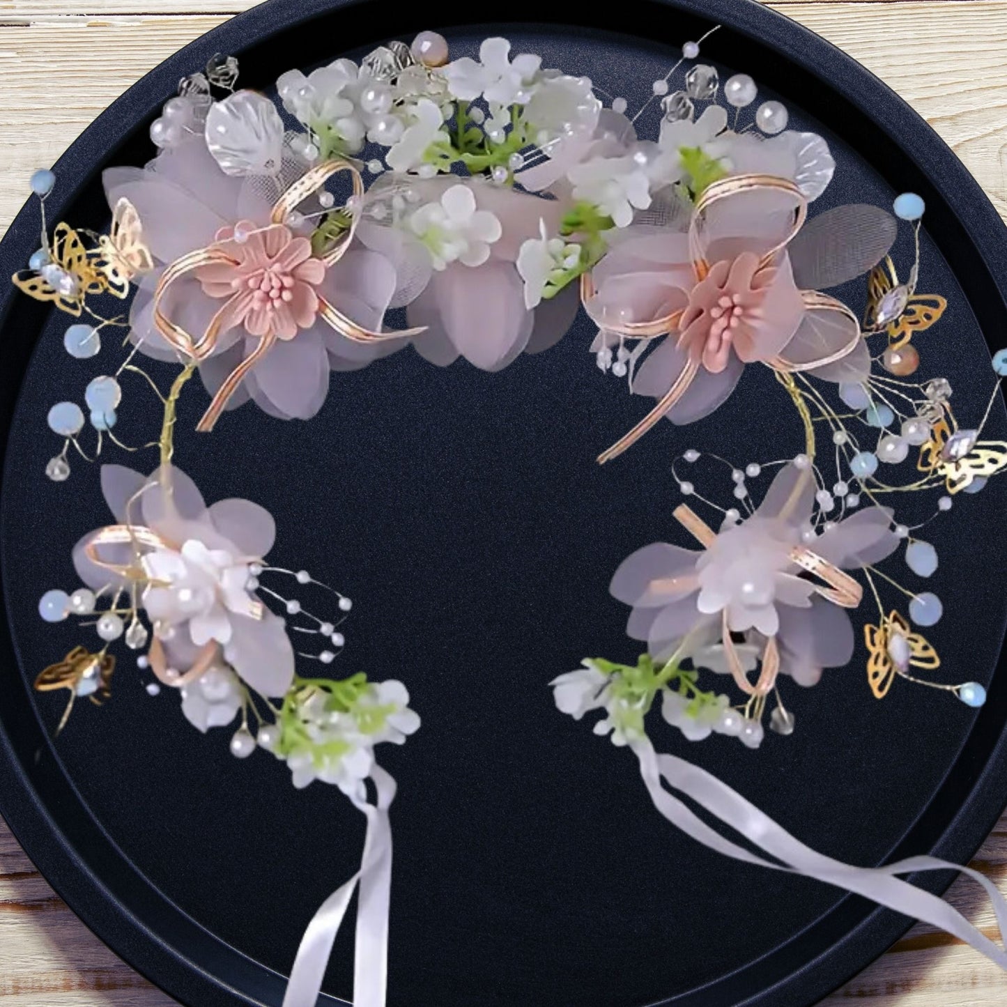 Peach Flowered Fairy Tiara