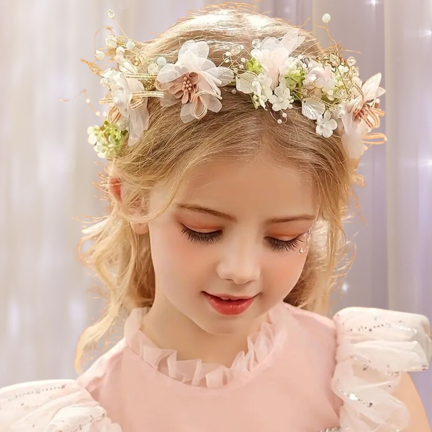 Peach Flowered Fairy Tiara