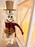 Hot Cocoa Snowman Jars Kit with Straw Hat - Xmas Craft Kit & Gift