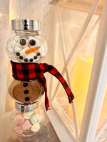 Hot Cocoa Snowman Jars Kit- Xmas Craft Kit & Gift