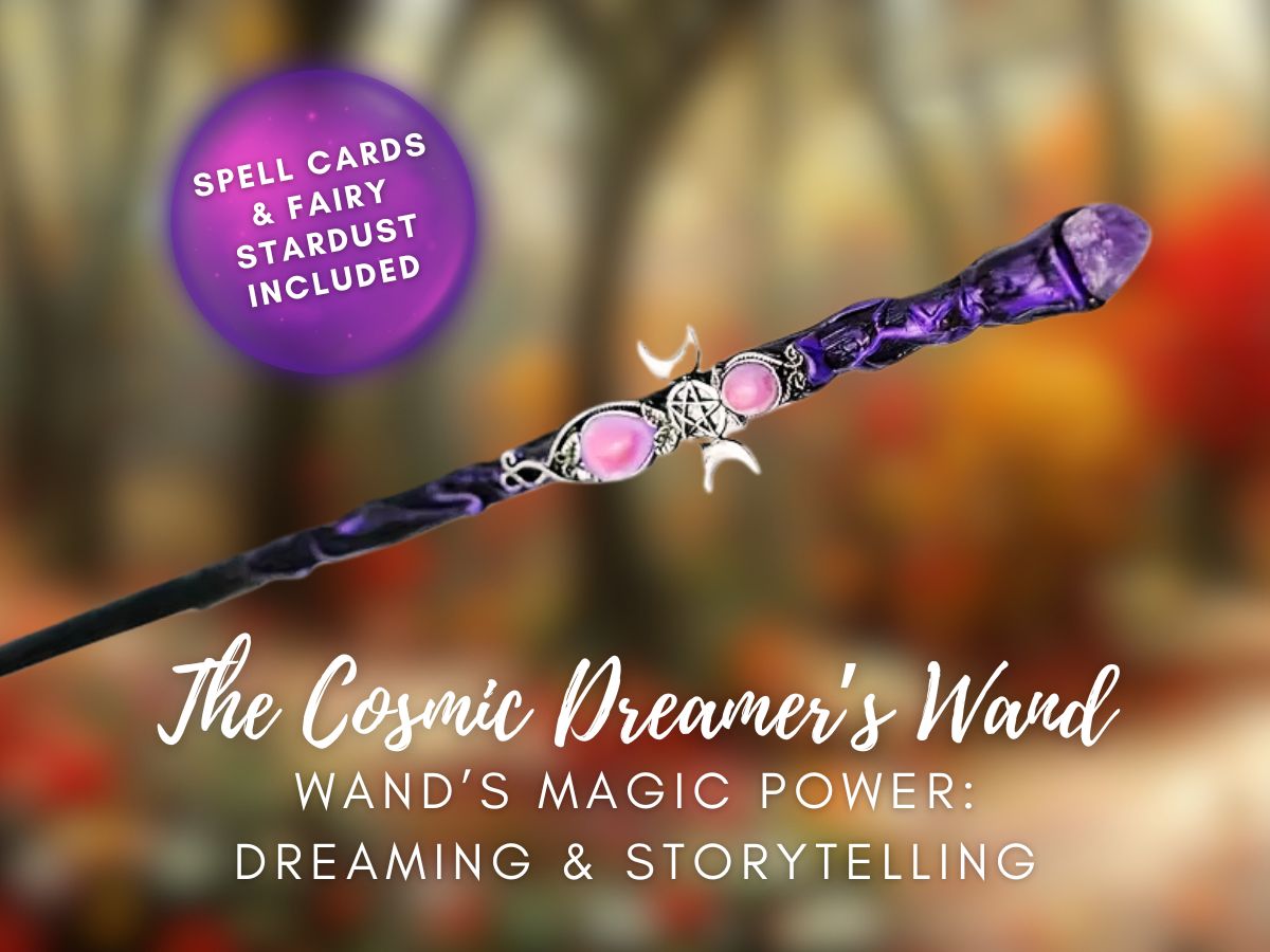 The Cosmic Dreamer’s Wand - Enchanting Fairie Wand with Moons & Star