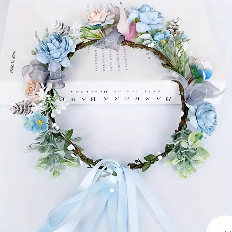 Boho Blue Fairy Flower Crown