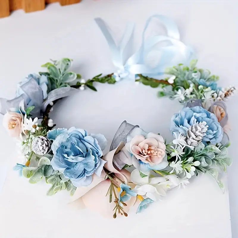 Boho Blue Fairy Flower Crown