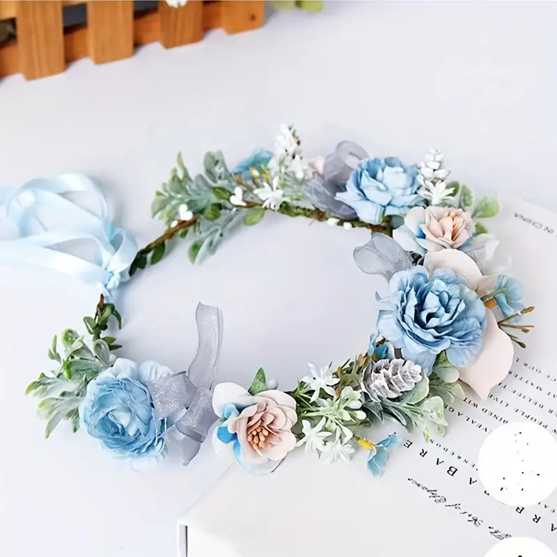 Boho Blue Fairy Flower Crown