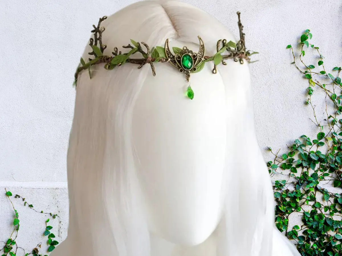 Enchanting Fairie Crown with Crescent Moon & Crystal