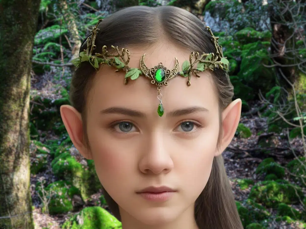 Enchanting Fairie Crown with Crescent Moon & Crystal