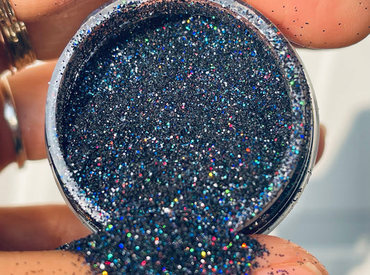 black holographic glitter